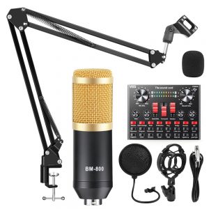 V8S Sound Card bm 800 Microphone Mixer Kit Audio Interface for Phone Computer PC Podcast Recording BM800 Condenser Microphone
