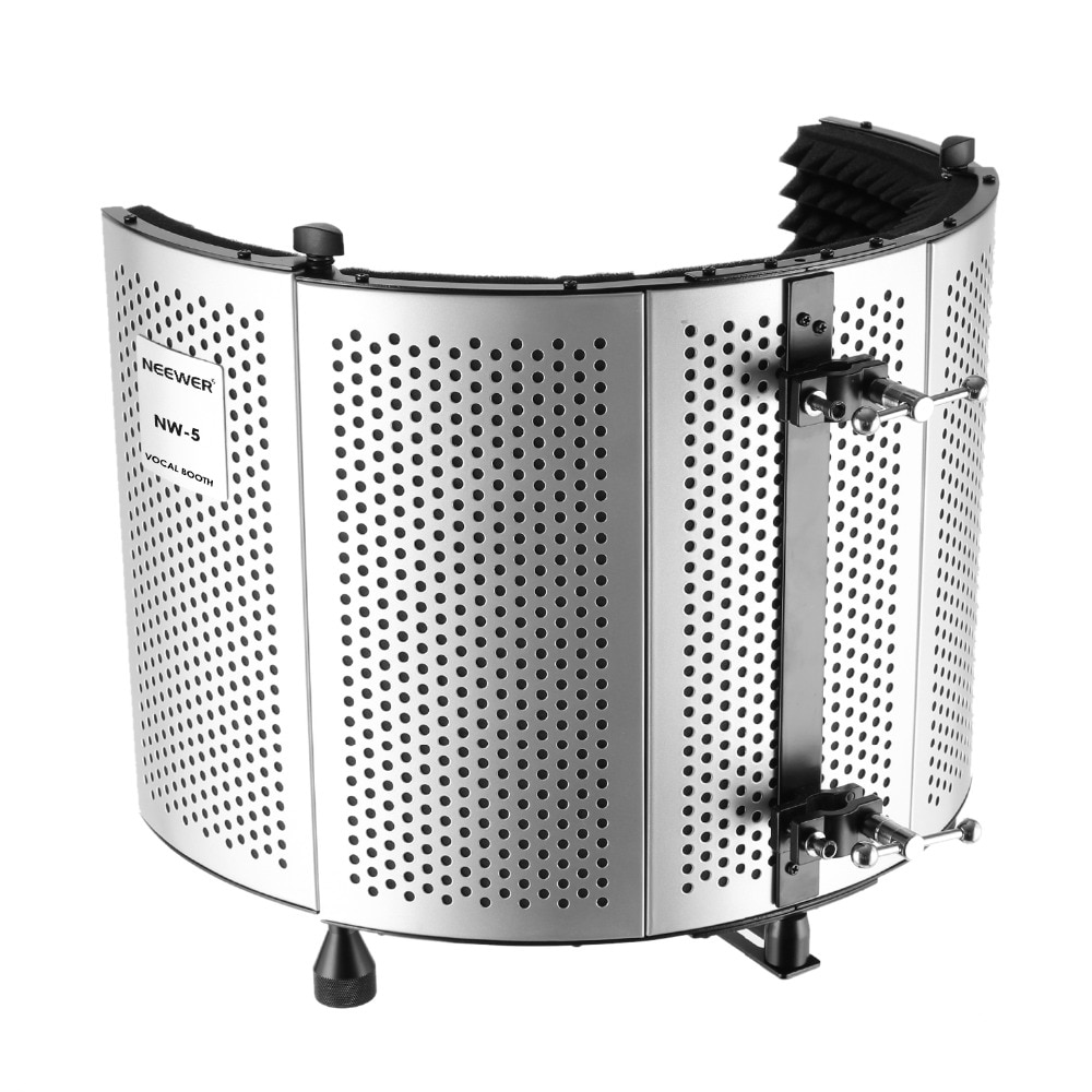 Neewer NW-5 Foldable Adjustable Portable Sound Absorbing Vocal Recording Panel, Aluminum Acoustic Isolation Microphone Shield