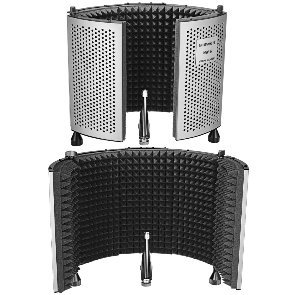 Neewer NW-5 Foldable Adjustable Portable Sound Absorbing Vocal Recording Panel, Aluminum Acoustic Isolation Microphone Shield