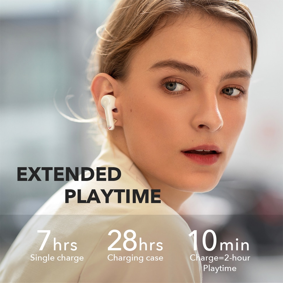 Black / White Wireless Earbuds with 4 Mics