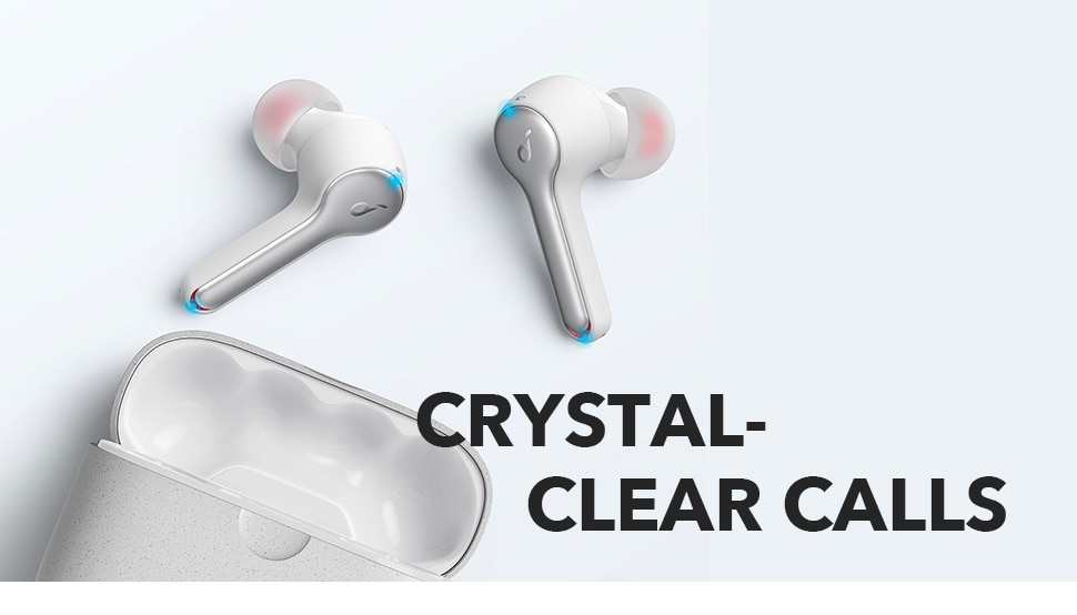 Black / White Wireless Earbuds with 4 Mics