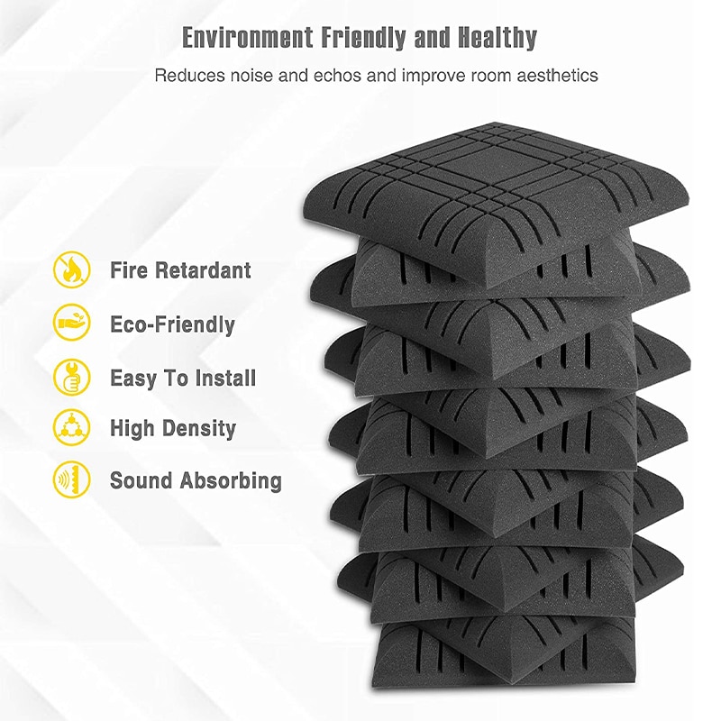 Geepro 11.8x11.8x2in Acoustic Foam Big Soundproofing Acoustic Panel Noise Isolation for Studio Acoustic Isolator Soundproof Foam