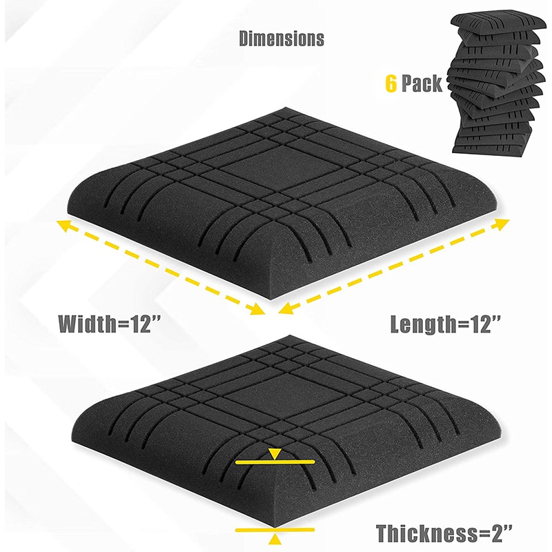 Geepro 11.8x11.8x2in Acoustic Foam Big Soundproofing Acoustic Panel Noise Isolation for Studio Acoustic Isolator Soundproof Foam