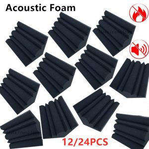 12/24pcs 12 x 12 x 24 cm Acoustic Soundproof Foam High Density Flame Retardant Bass Trap Sound Absorption Studio Corner Foam